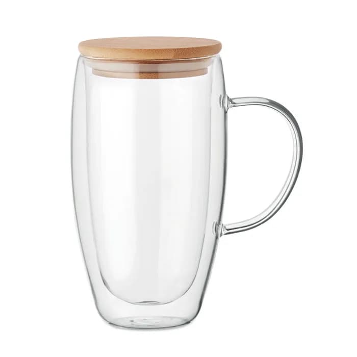 Doppelwandiger Glasbecher 450ml - TEROL - Transparent
