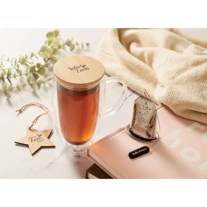 Doppelwandiger Glasbecher 450ml - TEROL - Transparent