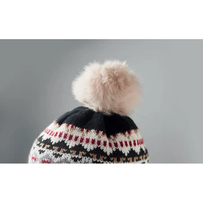 Gestrickte Ohrenmütze - YULONG - Schwarz