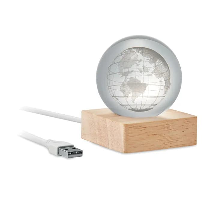 LED-Glaskugel Globus - GLOBE LIGHT - Holz