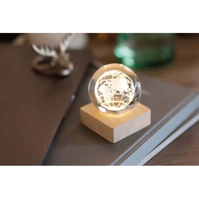 LED-Glaskugel Globus - GLOBE LIGHT - Holz
