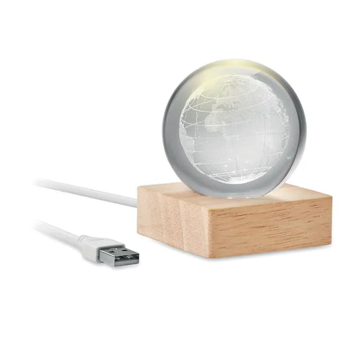 LED-Glaskugel Globus - GLOBE LIGHT - Holz
