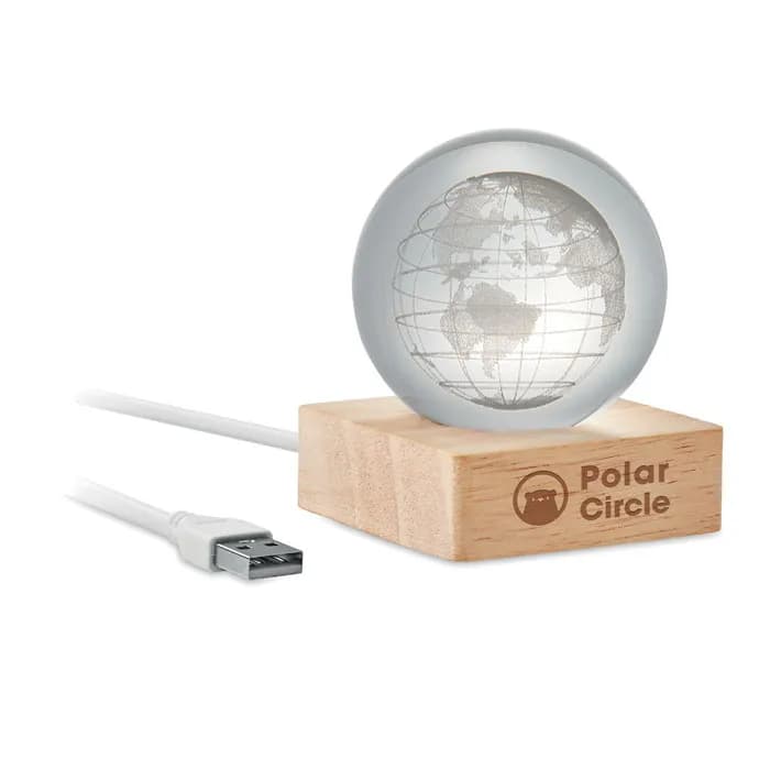 LED-Glaskugel Globus - GLOBE LIGHT - Holz