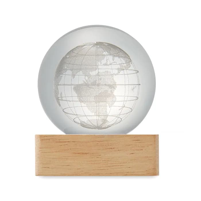 LED-Glaskugel Globus - GLOBE LIGHT - Holz