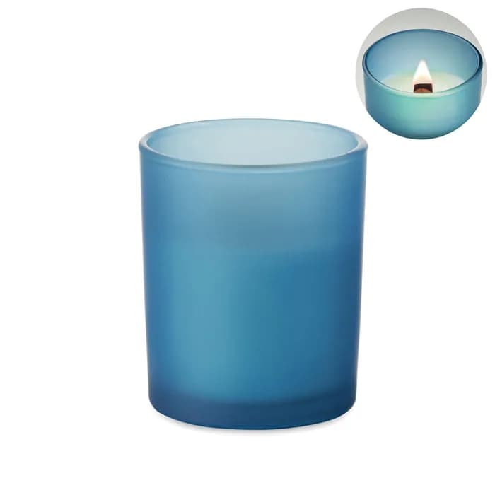 Kerze aus Pflanzenwachs 80 g - KIVAS WOOD - Blau
