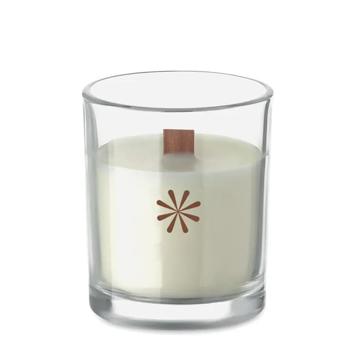Kerze aus Pflanzenwachs 80 g - KIVAS WOOD - Transparent