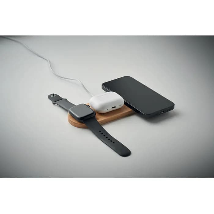 3in1 kabellose Ladestation - RECPAD - Holz