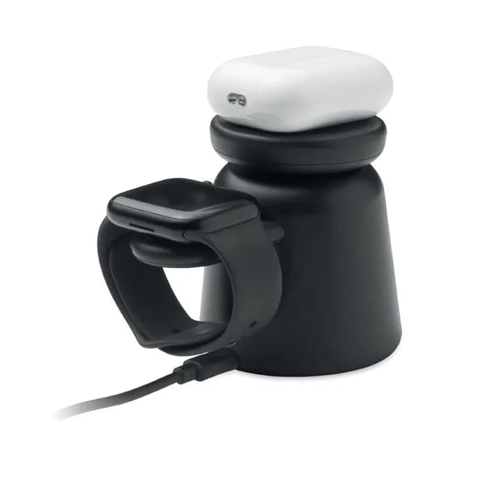 3in1 kabellose Ladestation 15W - SIMPA - Schwarz