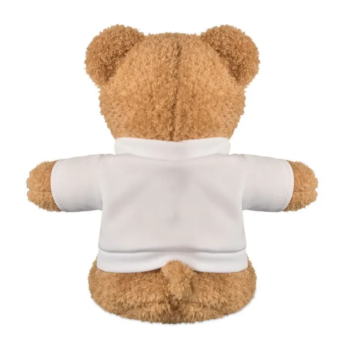 Teddybär mit T-Shirt 23cm - JACKIE - Weiß