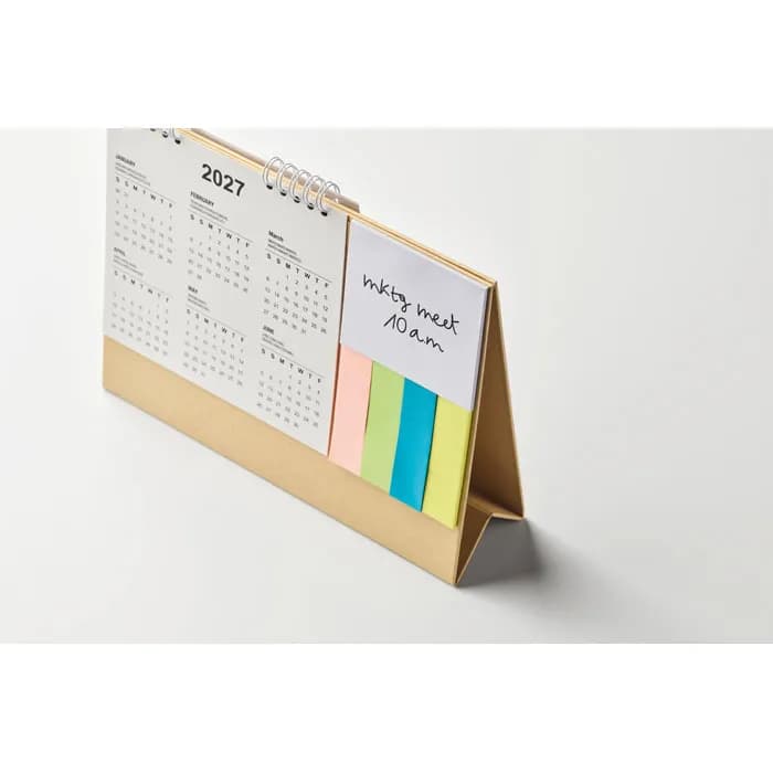 Tischkalender mit Memoblock - CALENDOO - Beige