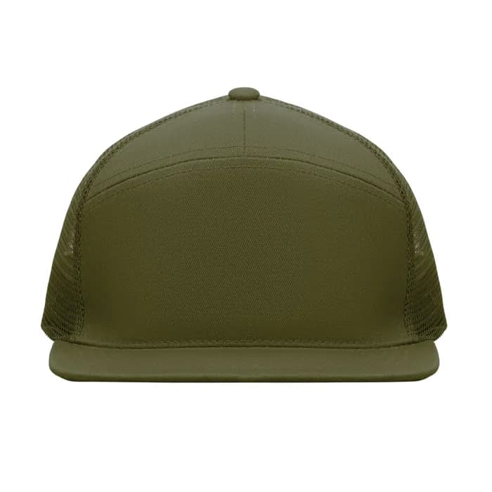 Flache Kappe 7 Panels - BEAD - Armeegrün