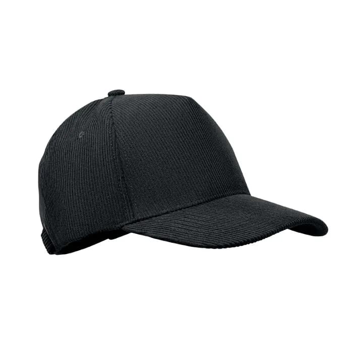 Baseball Kappe 5 Panels Cord - WALE - Schwarz