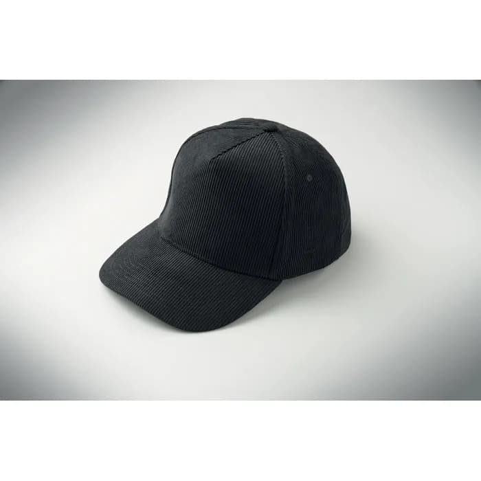 Baseball Kappe 5 Panels Cord - WALE - Schwarz