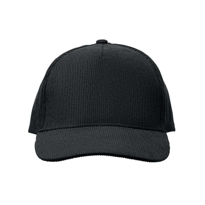 Baseball Kappe 5 Panels Cord - WALE - Schwarz