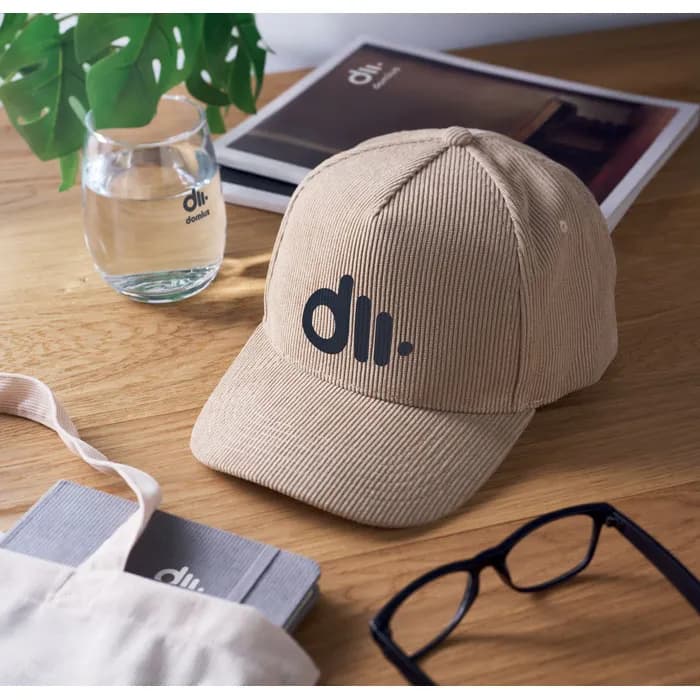 Baseball Kappe 5 Panels Cord - WALE - Beige