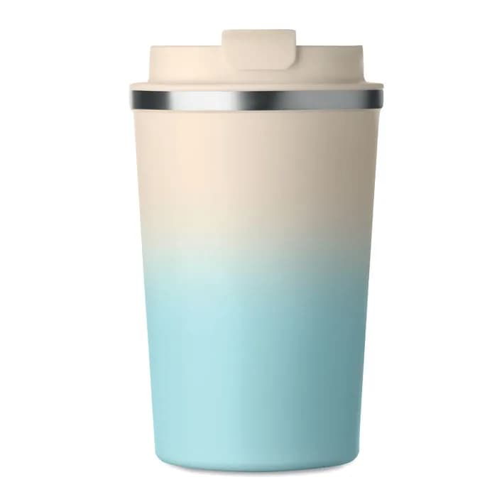 Doppelwandiger Becher 350 ml - BRACE GRADIENT - Babyblau