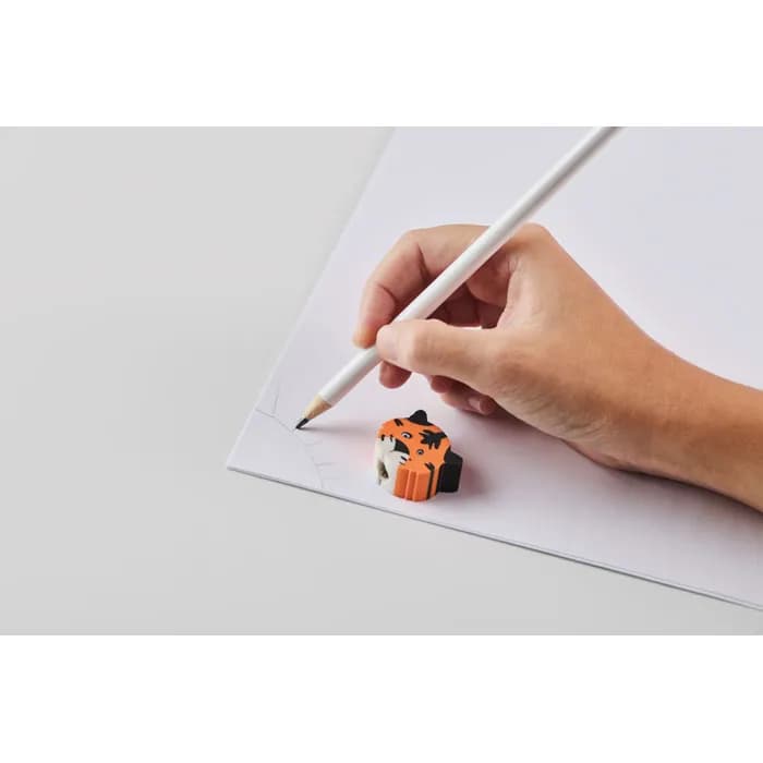 Holzbleistift mit Radiergummi - CIRCO - Weiß