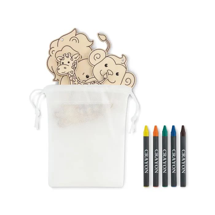 Holzanhänger-Set - THEZOO - Weiß