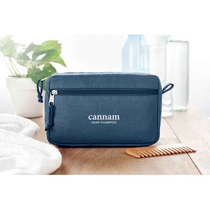 Hanf Kosmetiktasche 200g/m² - NAIMA COSMETIC - Blau