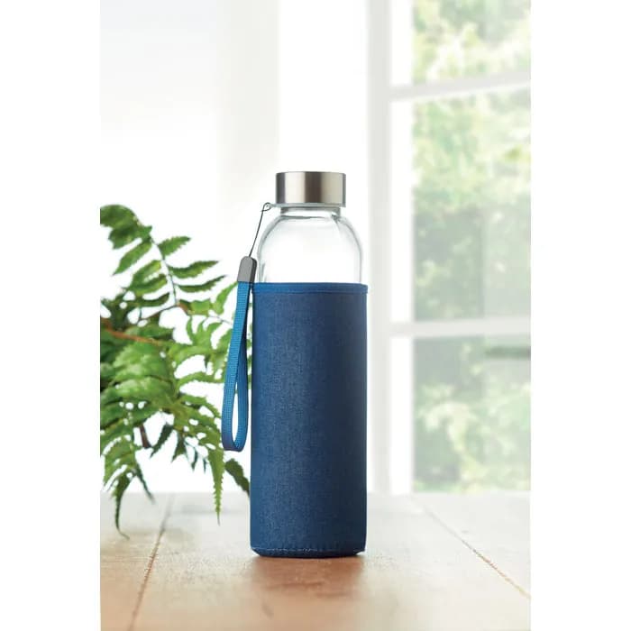 Trinkflasche Glas 500ml - UTAH DENIM - Blau