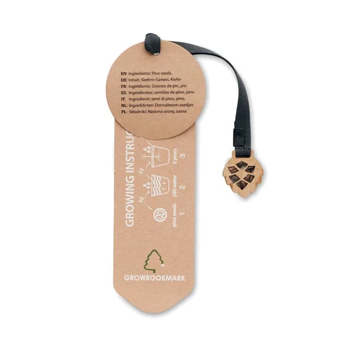 Lesezeichen Kiefersamen - GROWBOOKMARK™ - Beige