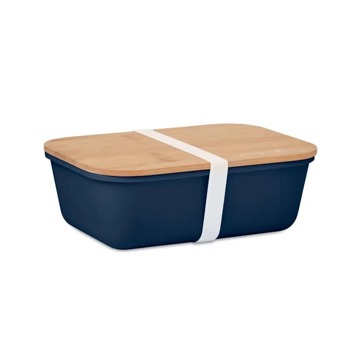 Lunchbox mit Bambus-Deckel - THURSDAY - Marineblau