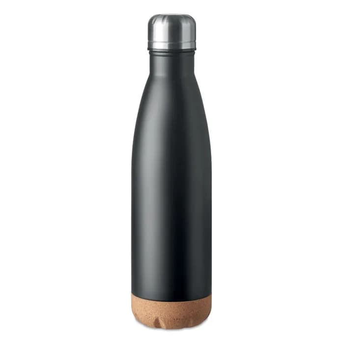 Doppelwandige Isolierflasche - ASPEN CORK - Schwarz