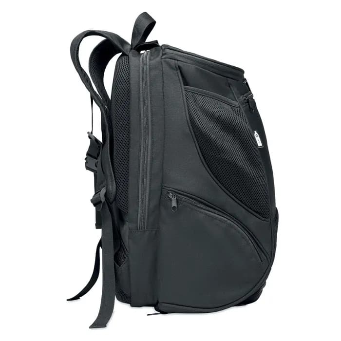 Sportrucksack 600D RPET - OLYMPIC - Schwarz