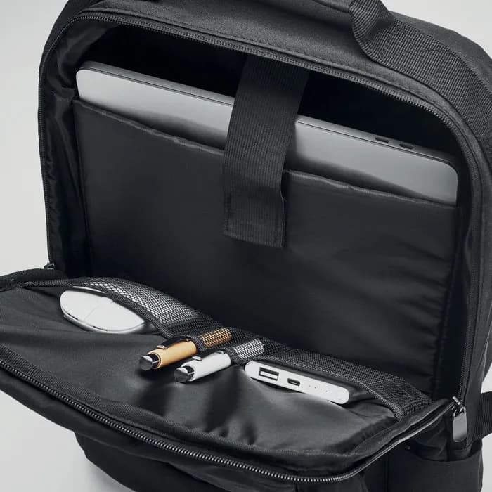 Laptop Rucksack 300D RPET - SINGAPORE - Schwarz