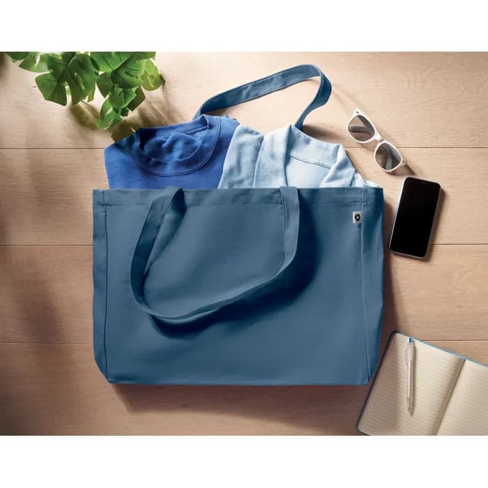 Recycelte Canvas-Tasche - RESPECT COLOURED - Blau