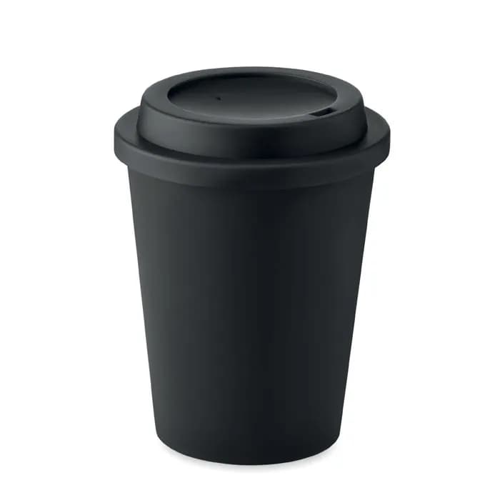 Doppelwandiger Becher PP 300ml - NOLA - Schwarz