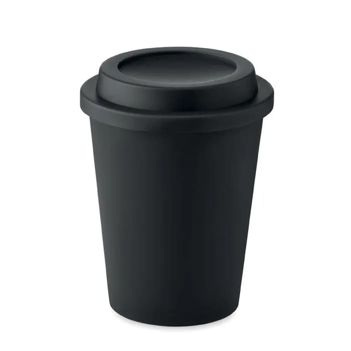 Doppelwandiger Becher PP 300ml - SORA - Schwarz