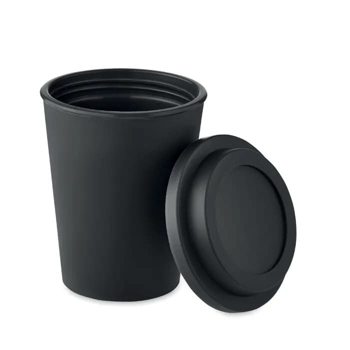 Doppelwandiger Becher PP 300ml - SORA - Schwarz