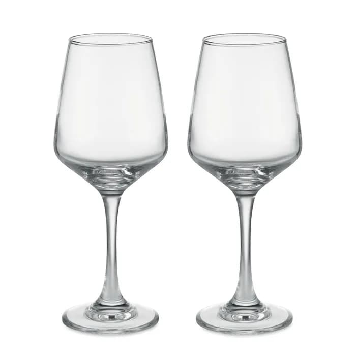 Set mit 2 Weingläsern - CHEERS - Transparent