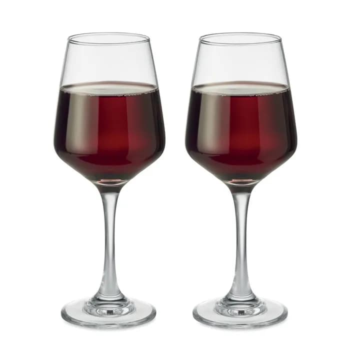 Set mit 2 Weingläsern - CHEERS - Transparent