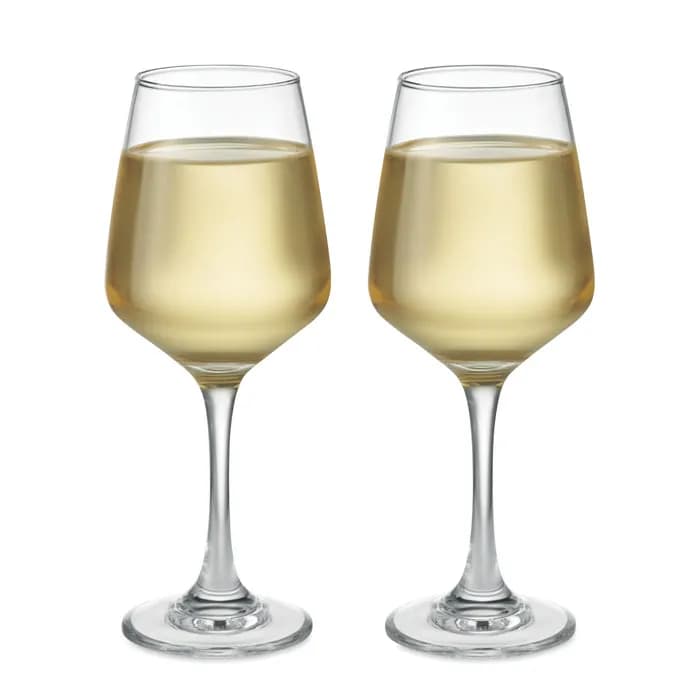 Set mit 2 Weingläsern - CHEERS - Transparent
