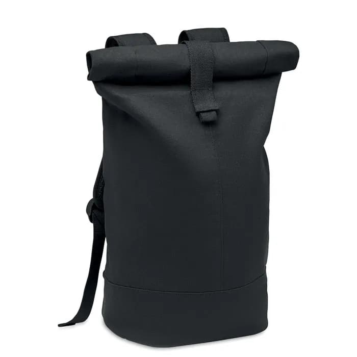 Rolltop-Rucksack Canvas - ZURICH ROLL - Schwarz