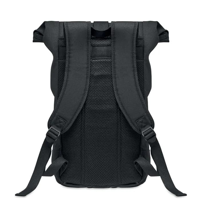 Rolltop-Rucksack Canvas - ZURICH ROLL - Schwarz