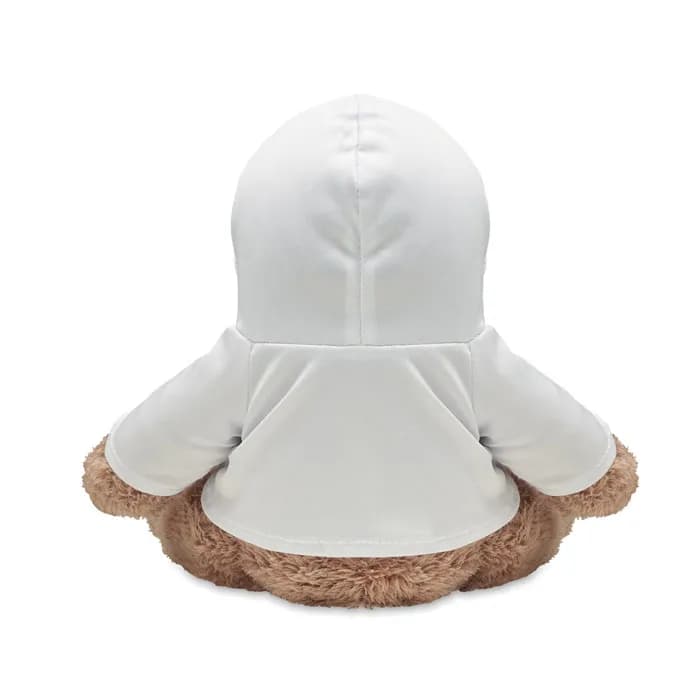 Plüsch-Bär mit Hoody - JOHN - Weiß