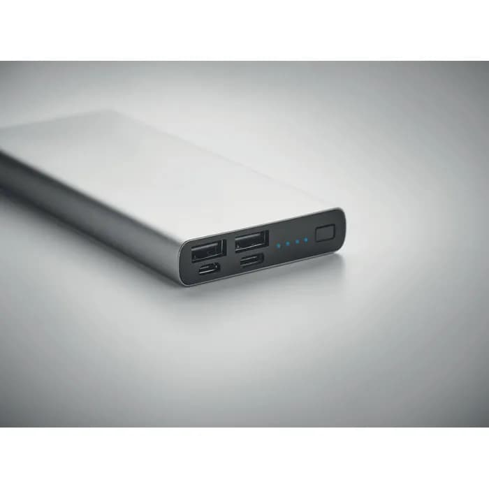 Powerbank 10000 mAh - POWERFLAT 10C - Mattsilber