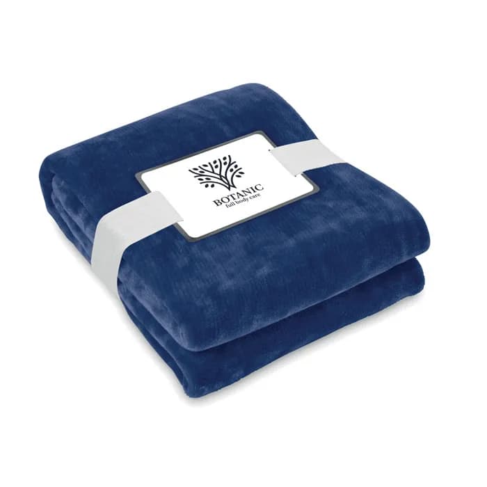RPET-Flanell Fleece-Decke - LOGAN - Blau