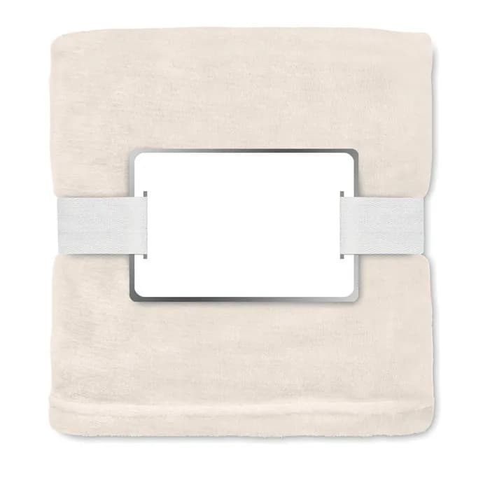 RPET-Flanell Fleece-Decke - LOGAN - Beige