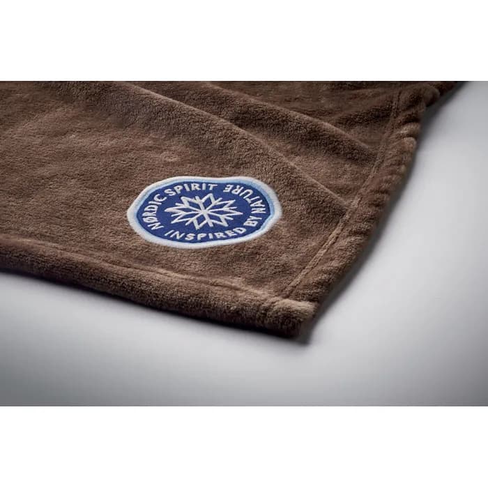 RPET-Flanell Fleece-Decke - LOGAN - Schokolade