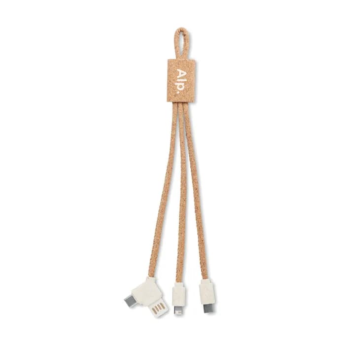 3in1 Ladekabel Kork - CABIE - Beige