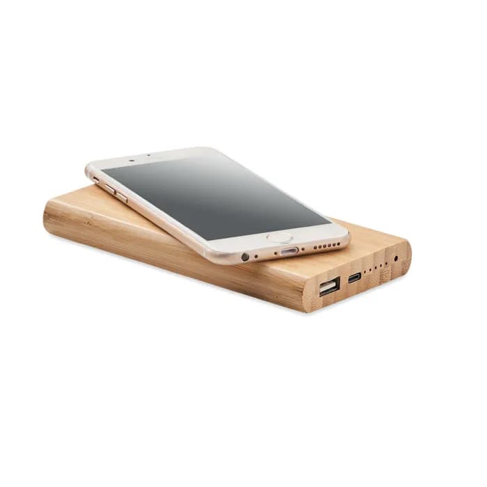 Powerbank mit Ladestation - ARENA C - Holz