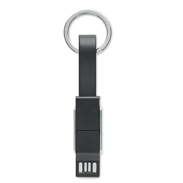 Schlüsselanhänger 4in1 Kabel - KEY C - Schwarz