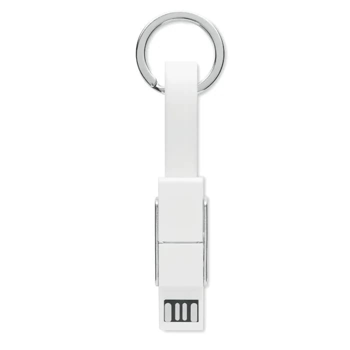 Schlüsselanhänger 4in1 Kabel - KEY C - Weiß