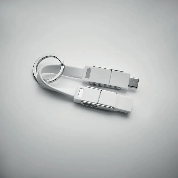 Schlüsselanhänger 4in1 Kabel - KEY C - Weiß