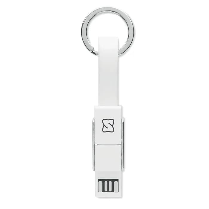 Schlüsselanhänger 4in1 Kabel - KEY C - Weiß