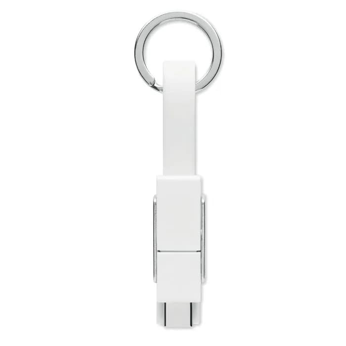Schlüsselanhänger 4in1 Kabel - KEY C - Weiß